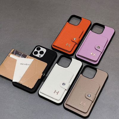 H Leather Card Holder iPhone Case