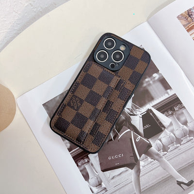 Louis GG Bur Leather iPhone Case