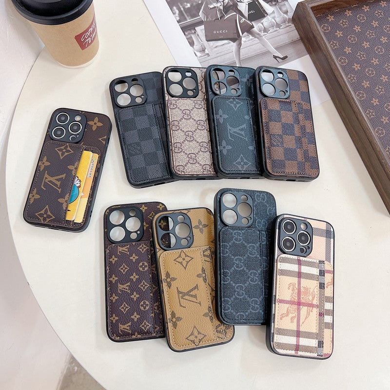 Louis GG Bur Leather iPhone Case