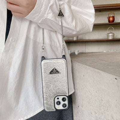 Pra Leather Crossbody Chain iPhone Case