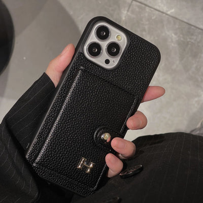 H Leather Card Holder iPhone Case