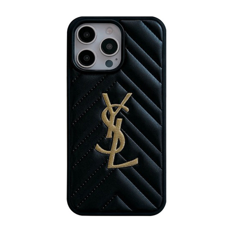 Saint Black & White Leather iPhone Case