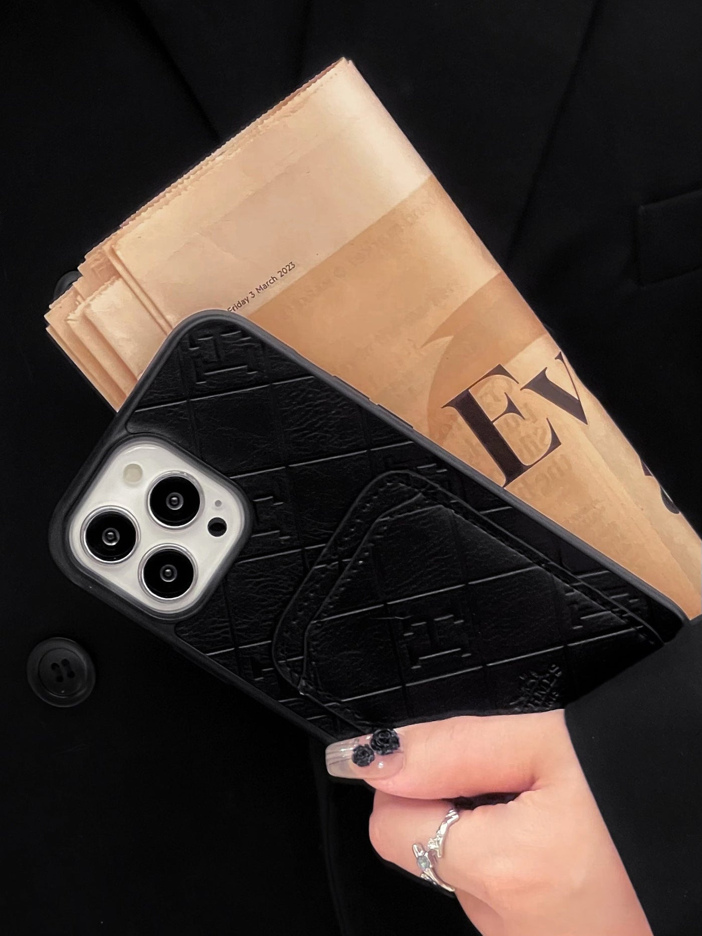 H Leather Card Holder iPhone Case