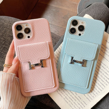 Herm Card Holder Leather iPhone Case