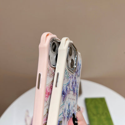 CD Blue & Pink Flowers Scarves iPhone Case