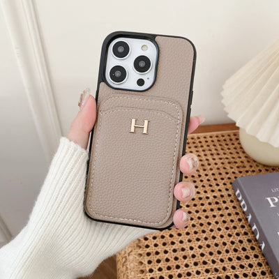 H Color Leather iPhone Case