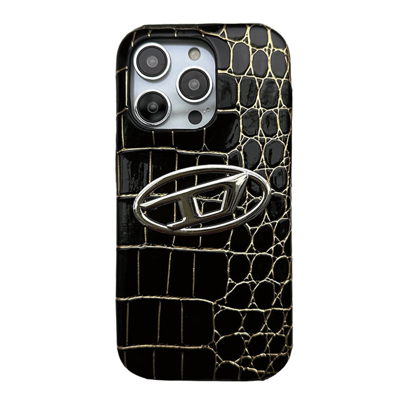 iPhone Case - Diesel Crocodile Pattern Leather Case