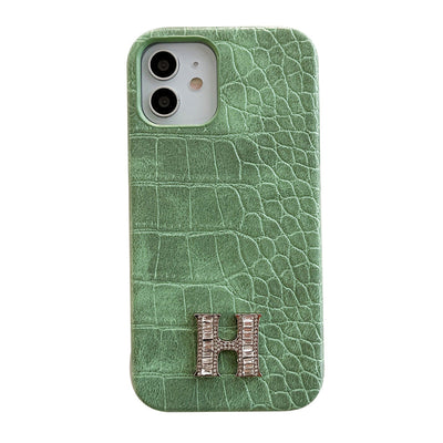 iPhone Case - HERMES Crocodile Pattern Color Leather Case