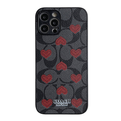 iPhone Case - Coach Heart Leather Case