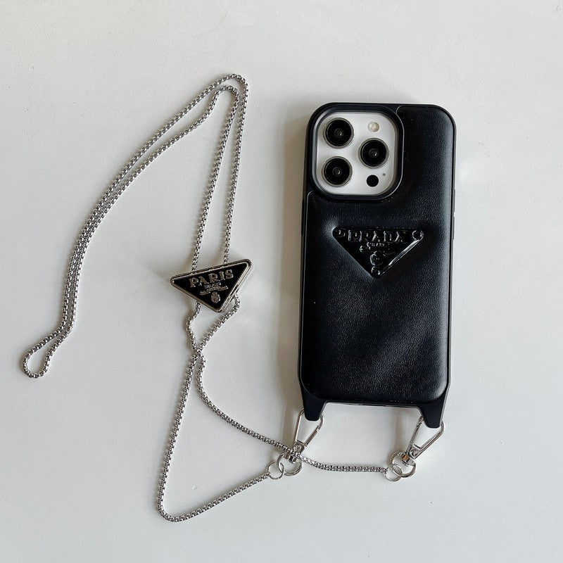 Pra Leather Crossbody iPhone Case