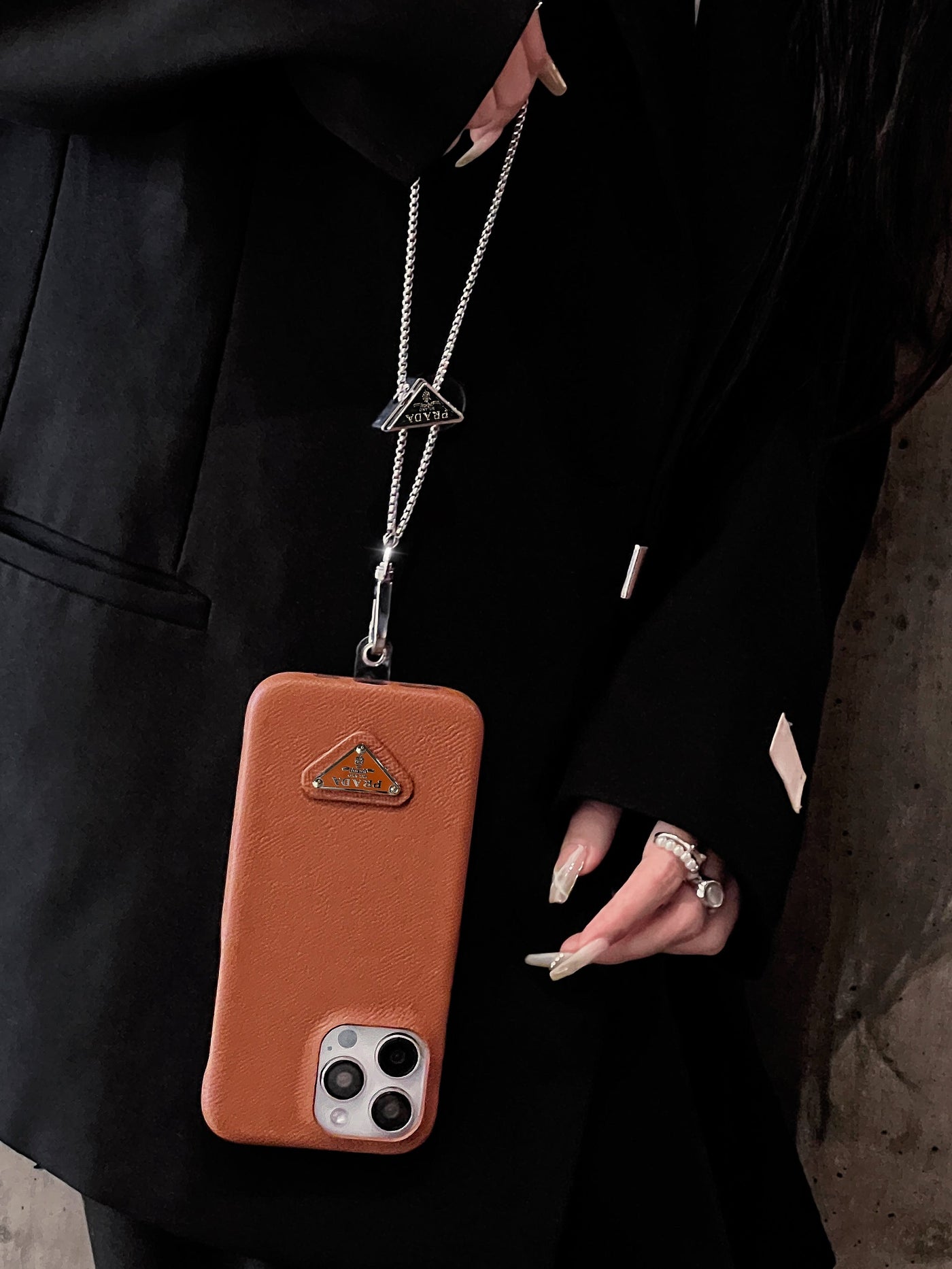 Pra Leather Crossbody iPhone Case