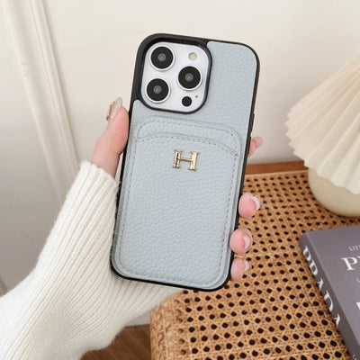 H Color Leather iPhone Case