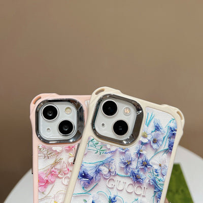 CD Blue & Pink Flowers Scarves iPhone Case