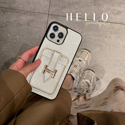 H Card Holder Leather iPhone Case