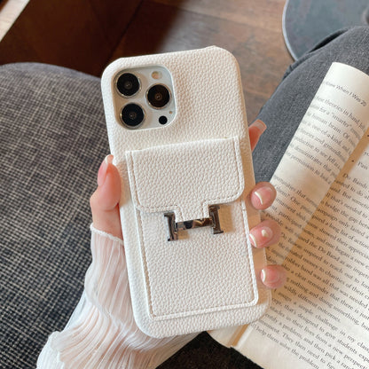 Herm Card Holder Leather iPhone Case