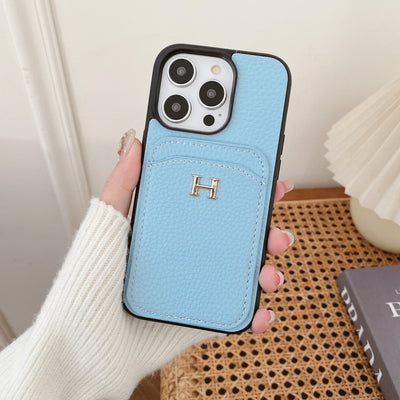 H Color Leather iPhone Case