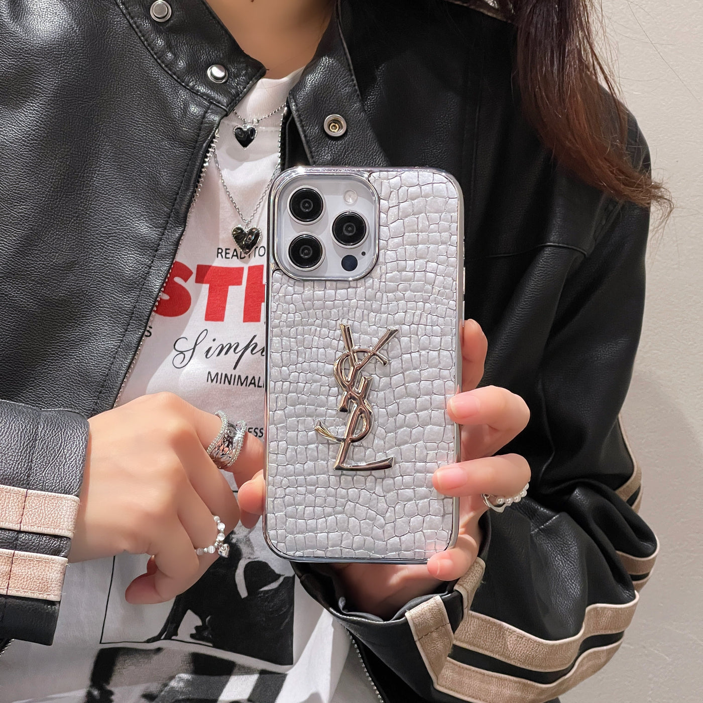 Saint Crocodile Leather Pattern iPhone Case