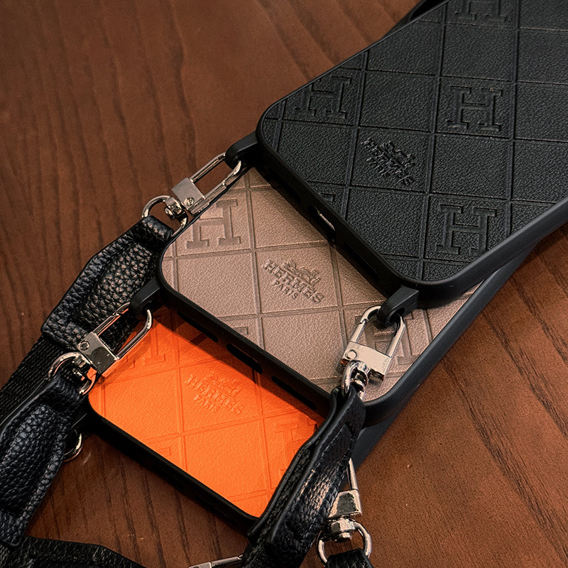 H Crossbody Leather iPhone Case