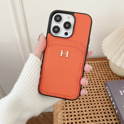 H Color Leather iPhone Case