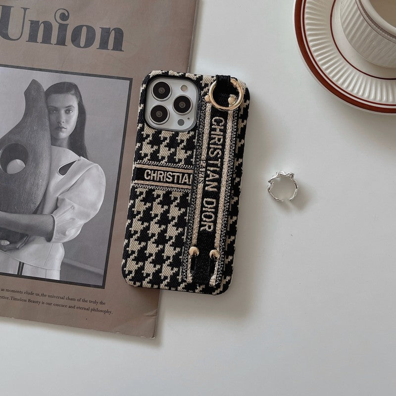 CD Houndstooth Wristband iPhone Case