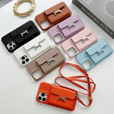 iPhone Case - HERMES Card Leather Chain Case