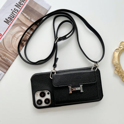 iPhone Case - HERMES Card Leather Chain Case