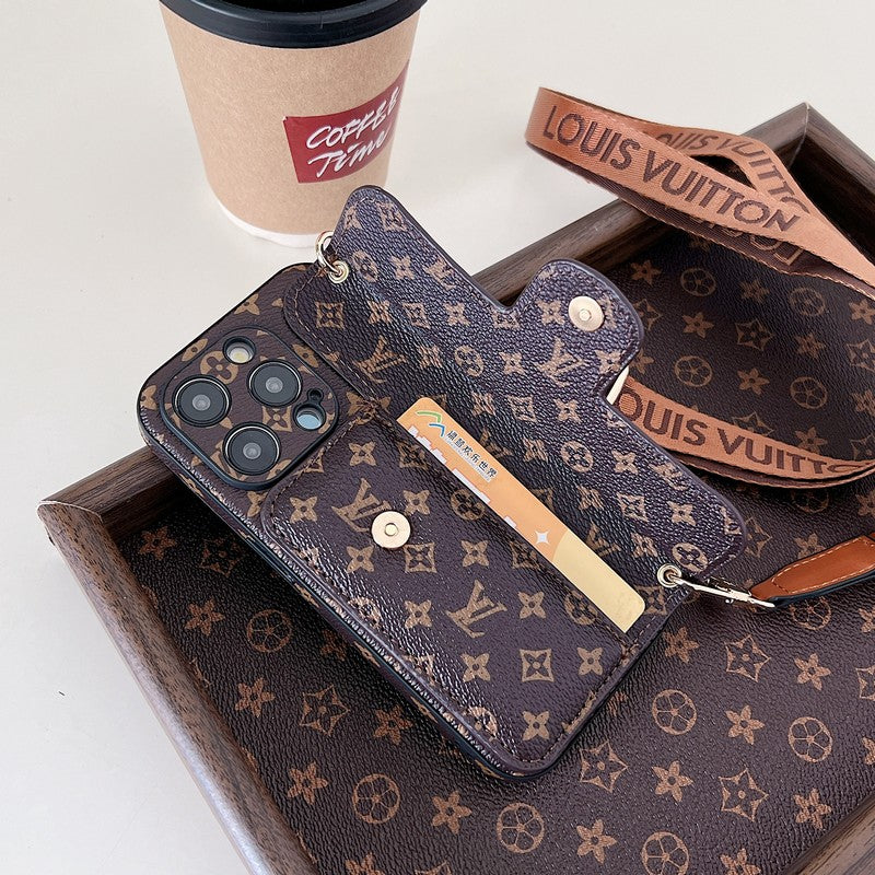 Louis Side Card Holder Crossbody iPhone Case