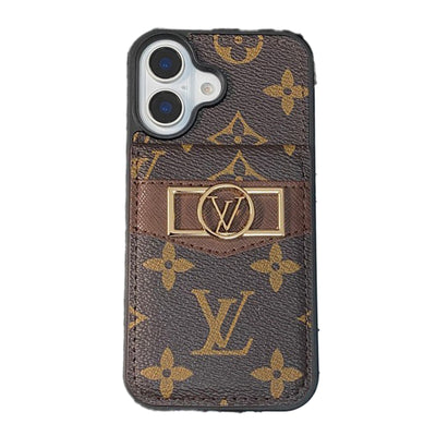 Louis Card Bag Gold Logo iPhone Case