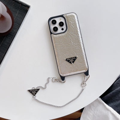 Pra Leather Crossbody Chain iPhone Case