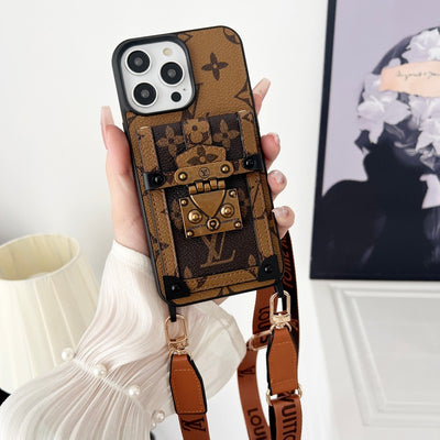 Louis Brown Crossbody Chain iPhone Case