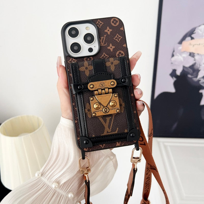 Louis Brown Crossbody Chain iPhone Case