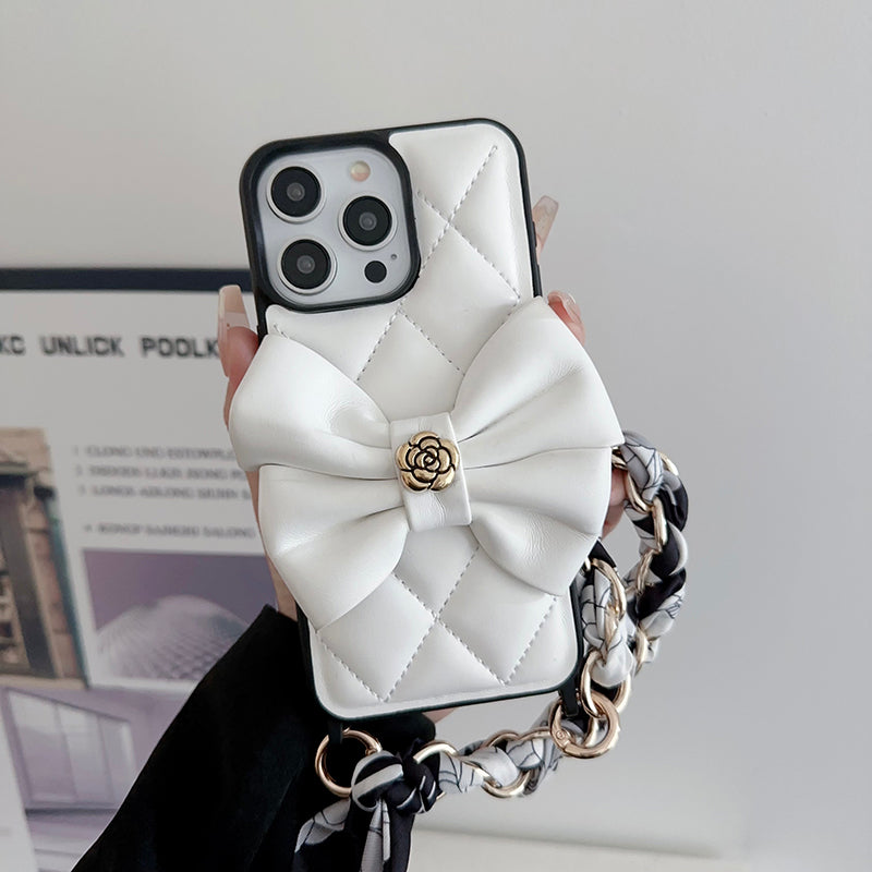 CC Crossbody Scarves Leather iPhone Case