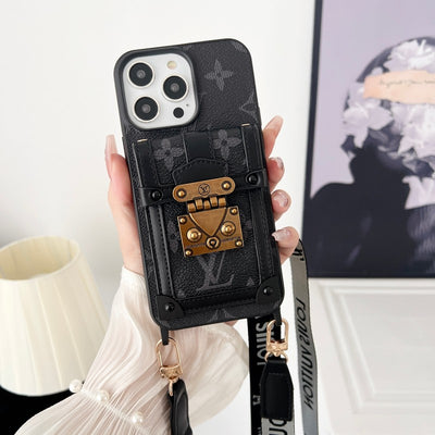 Louis Black & White Crossbody Chain iPhone Case