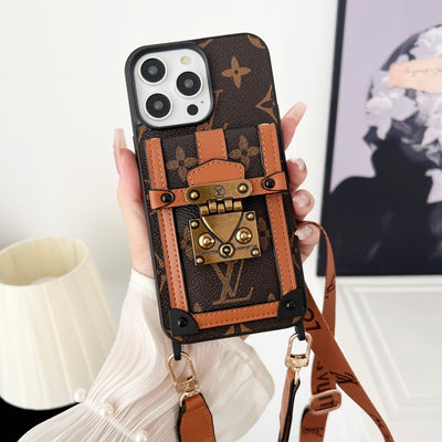 Louis Brown Crossbody Chain iPhone Case