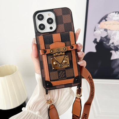 Louis Brown Crossbody Chain iPhone Case