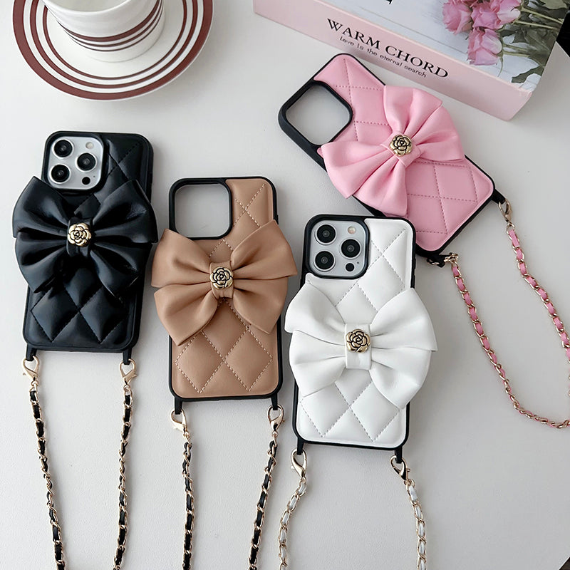 CC Crossbody Scarves Leather iPhone Case