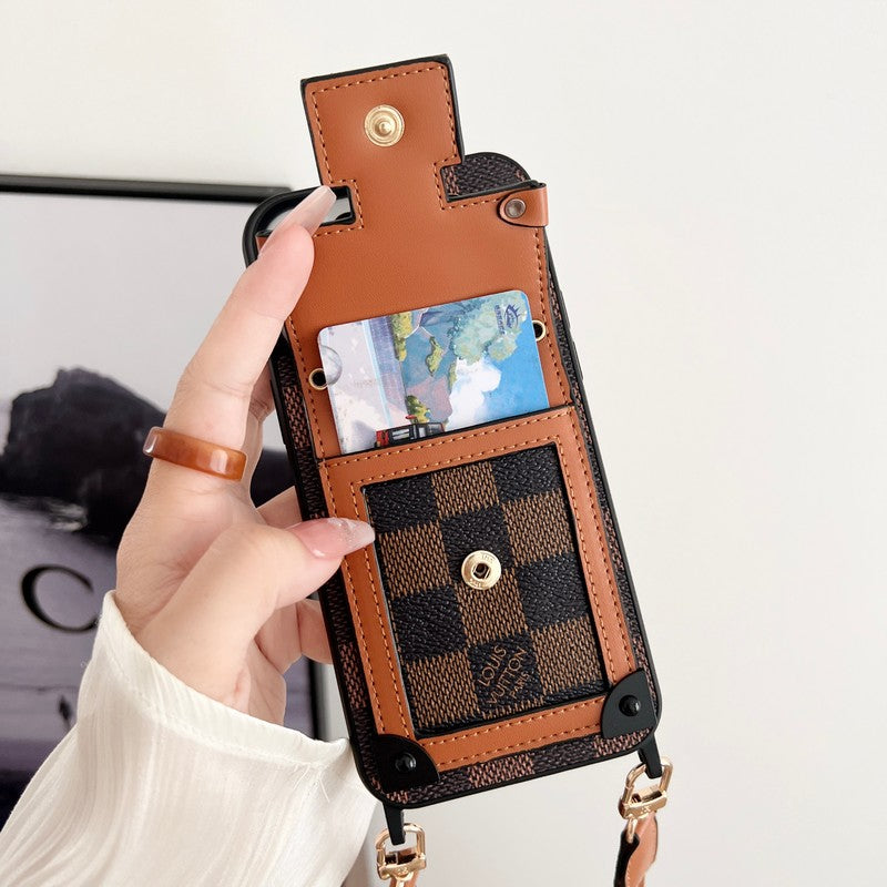 Louis Brown Crossbody Chain iPhone Case