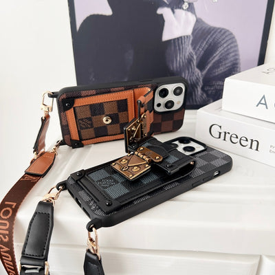 Louis Brown Crossbody Chain iPhone Case