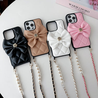 CC Crossbody Scarves Leather iPhone Case