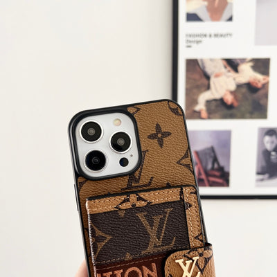 Louis Card Bag Chain Classic Brown iPhone Case