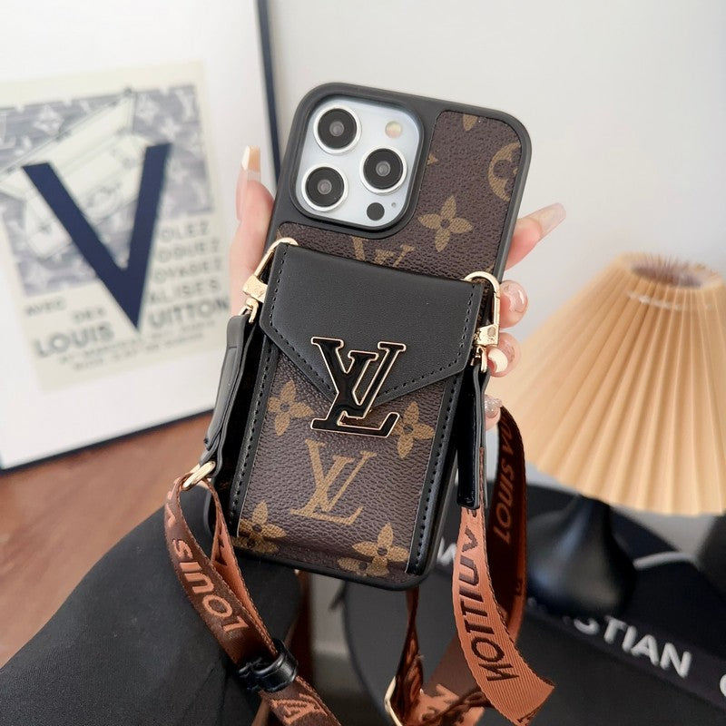 Louis Card Bag Five Color Chain iPhone Case