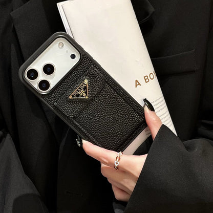 Pra Color Leather Card Bag iPhone Case