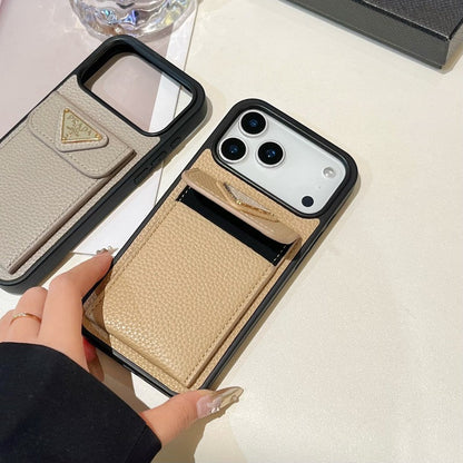 Pra Color Leather Card Bag iPhone Case