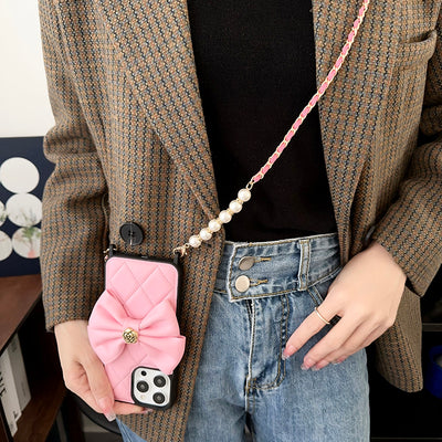 CC Crossbody Scarves Leather iPhone Case