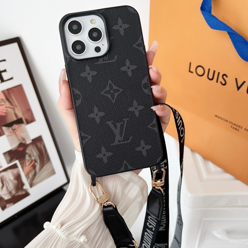 Louis Black & White Crossbody iPhone Case