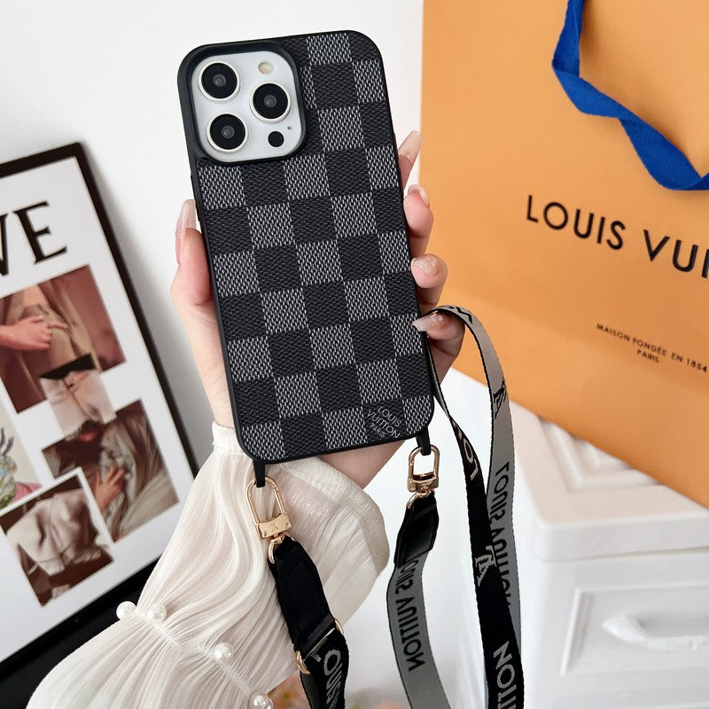 Louis Black & White Crossbody iPhone Case