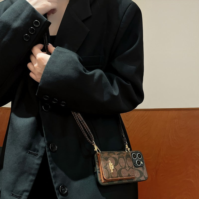 Coa Classic Color Card Bag Chain iPhone Case