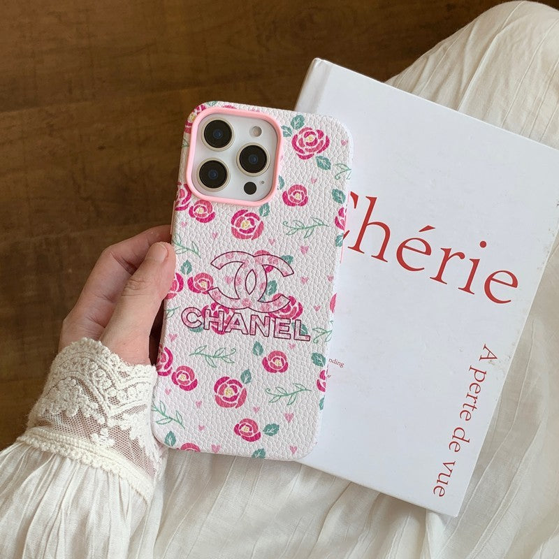 CC Flower Leather iPhone Case