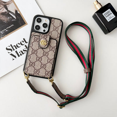 GG Card Bag Crossbody Chain iPhone Case