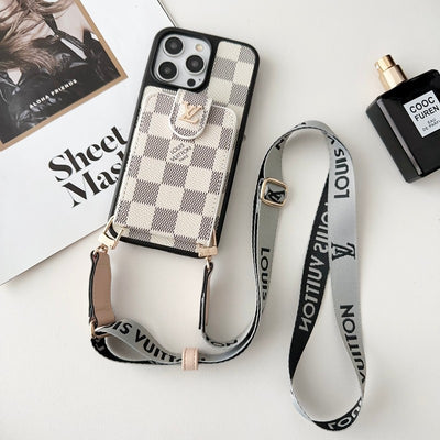 Louis Black & White Crossbody Card Bag iPhone Case